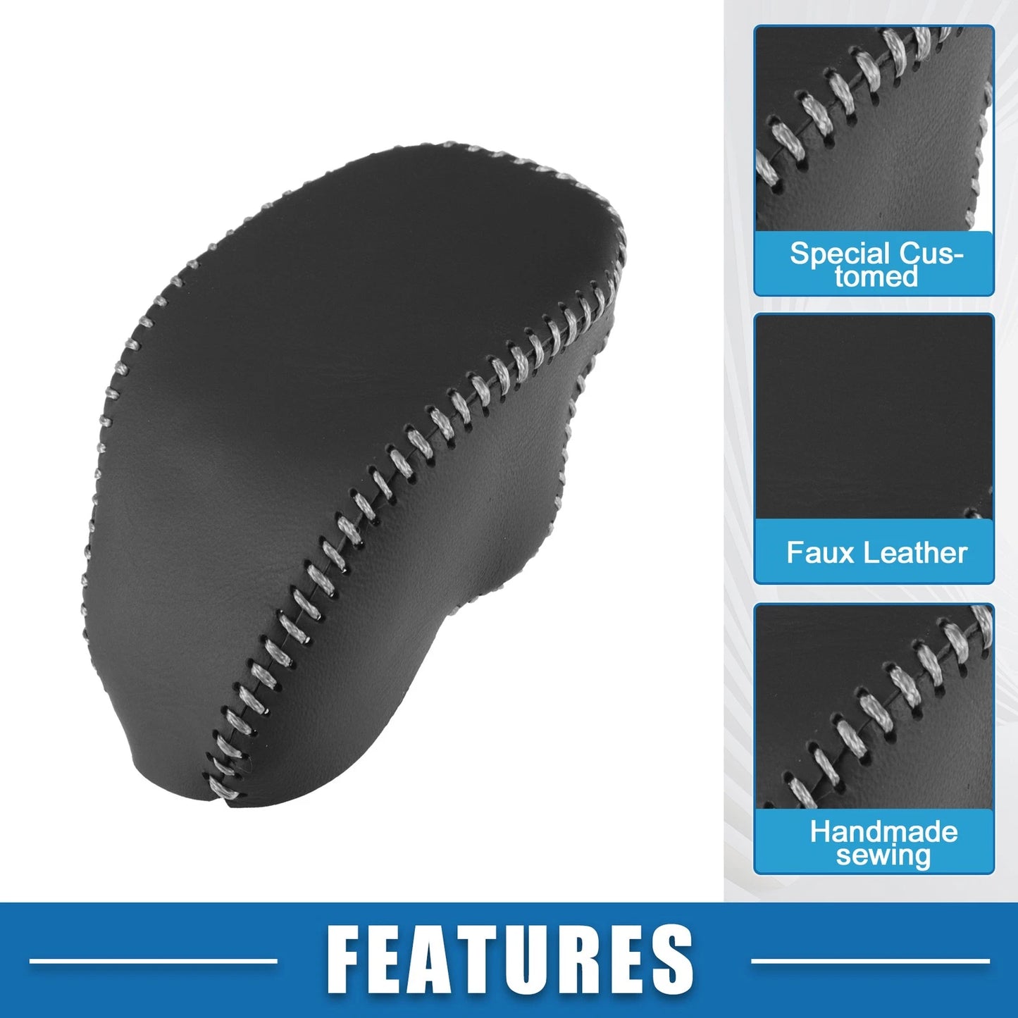 Auto Gear Shifting Knob Cover for Toyota RAV4 (2019-2023) Black Gray Stitches