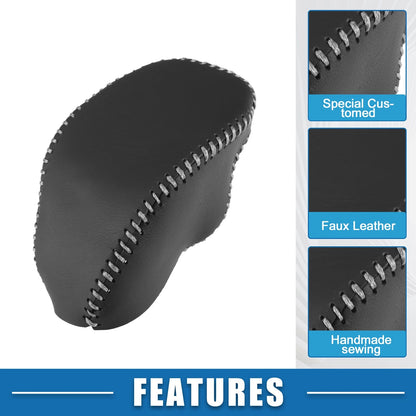 Auto Gear Shifting Knob Cover for Toyota RAV4 (2019-2023) Black Gray Stitches