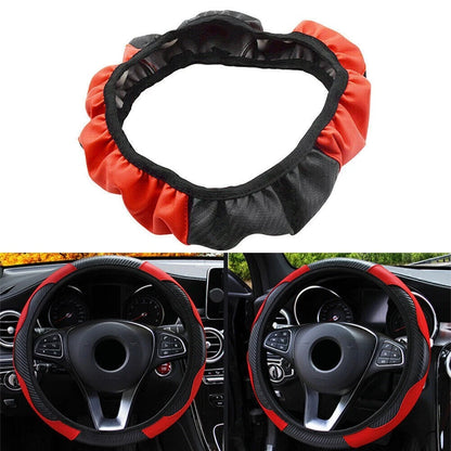15" Microfiber Leather Steering Wheel Cover for Car SUV Red