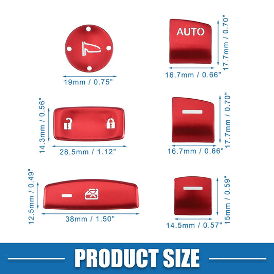 10 x Window Switch Button Covers for Honda Accord (2018-2022) Red