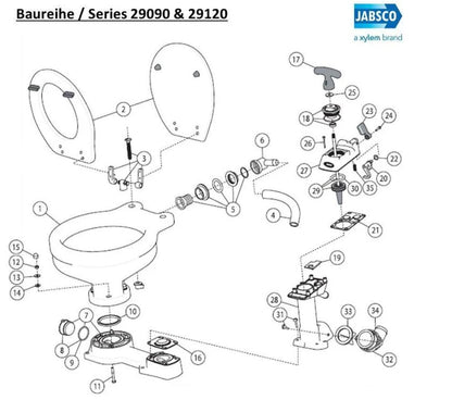 Jabsco Toilet Pump Assembly for Jabsco J15-205, 29040 Series
