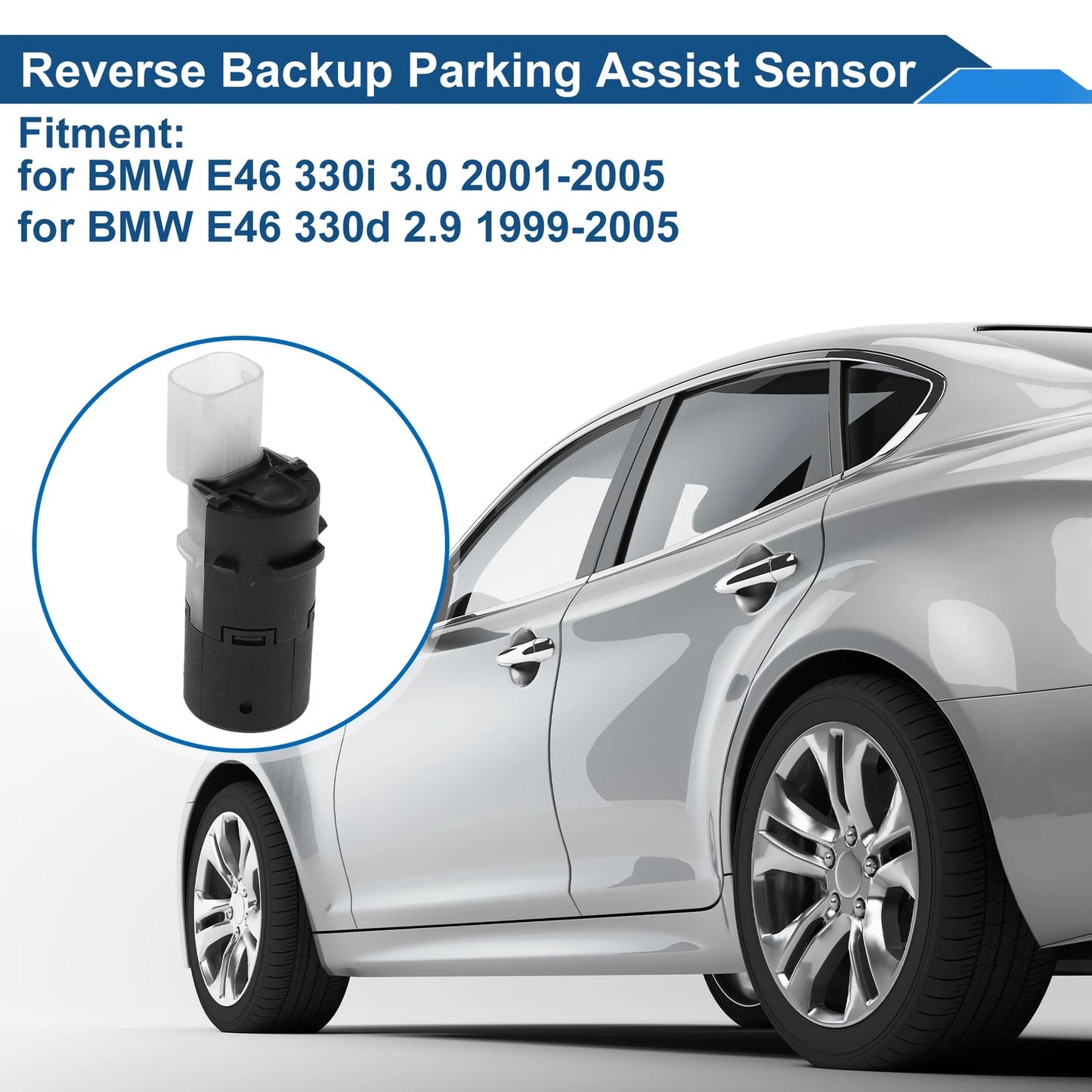 Reverse Backup Parking Sensor for BMW E46 330i Black (2001-2005)