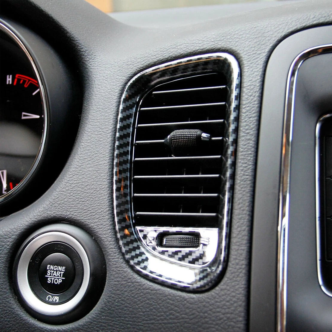 Carbon Fiber Dashboard Air Vent Outlet Cover Trim for Dodge Durango (2011-2023)