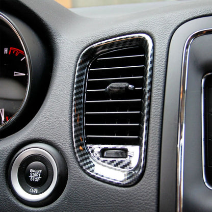Carbon Fiber Dashboard Air Vent Outlet Cover Trim for Dodge Durango (2011-2023)
