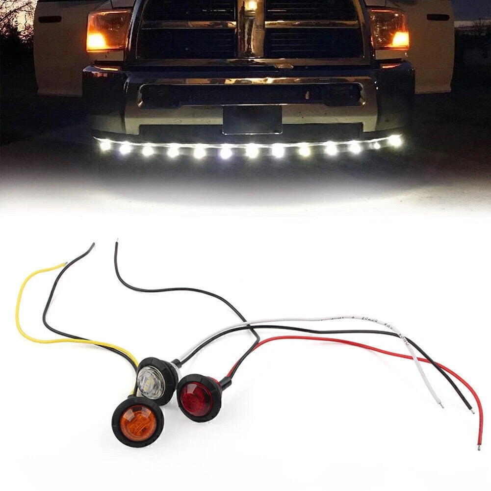 24V 3/4" LED Side Clearance Marker Lamp for Car Truck SUV Bus Trailer Van
