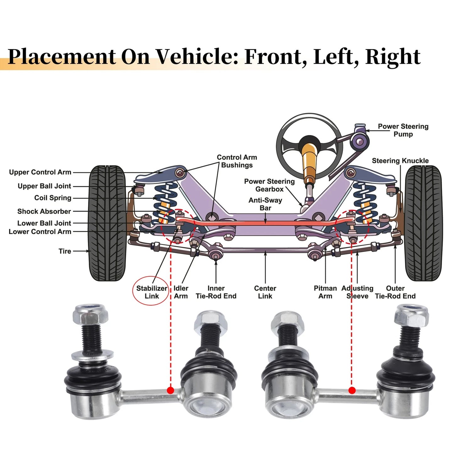 Front Stabiliser Sway Bar Links for Toyota Tacoma (2001-2004)