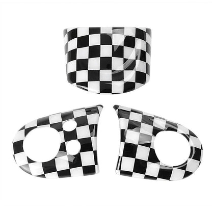 3 x Steering Wheel Cover Trim for Mini Cooper R55 R56 (2007-2020) Black