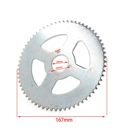 64T Rear Chain Sprocket 35mm for 47cc 49cc Mini Moto ATV Quad Pocket Bike
