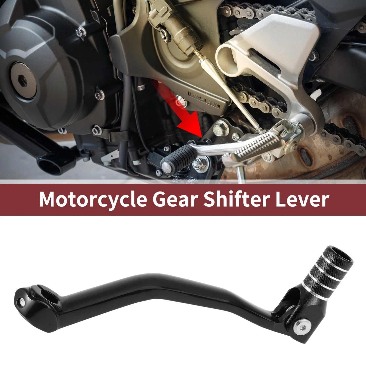 Folding Motorcycle Gear Shifter Lever Black Silver for Yamaha YZ125(2005–2020)