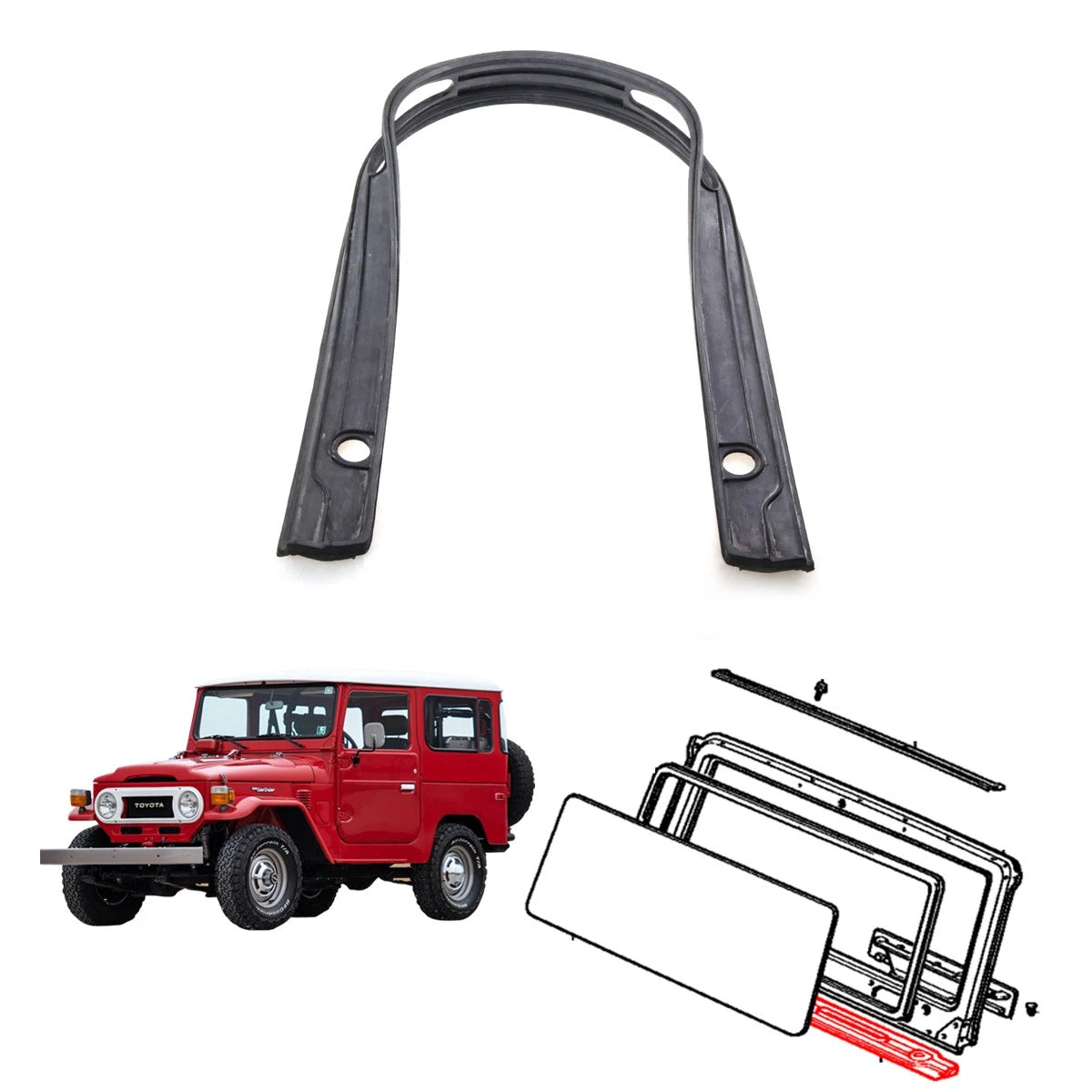 Windshield Spacer for Toyota Land Cruiser BJ40/BJ41/BJ45/BJ46/FJ45 1974-1984