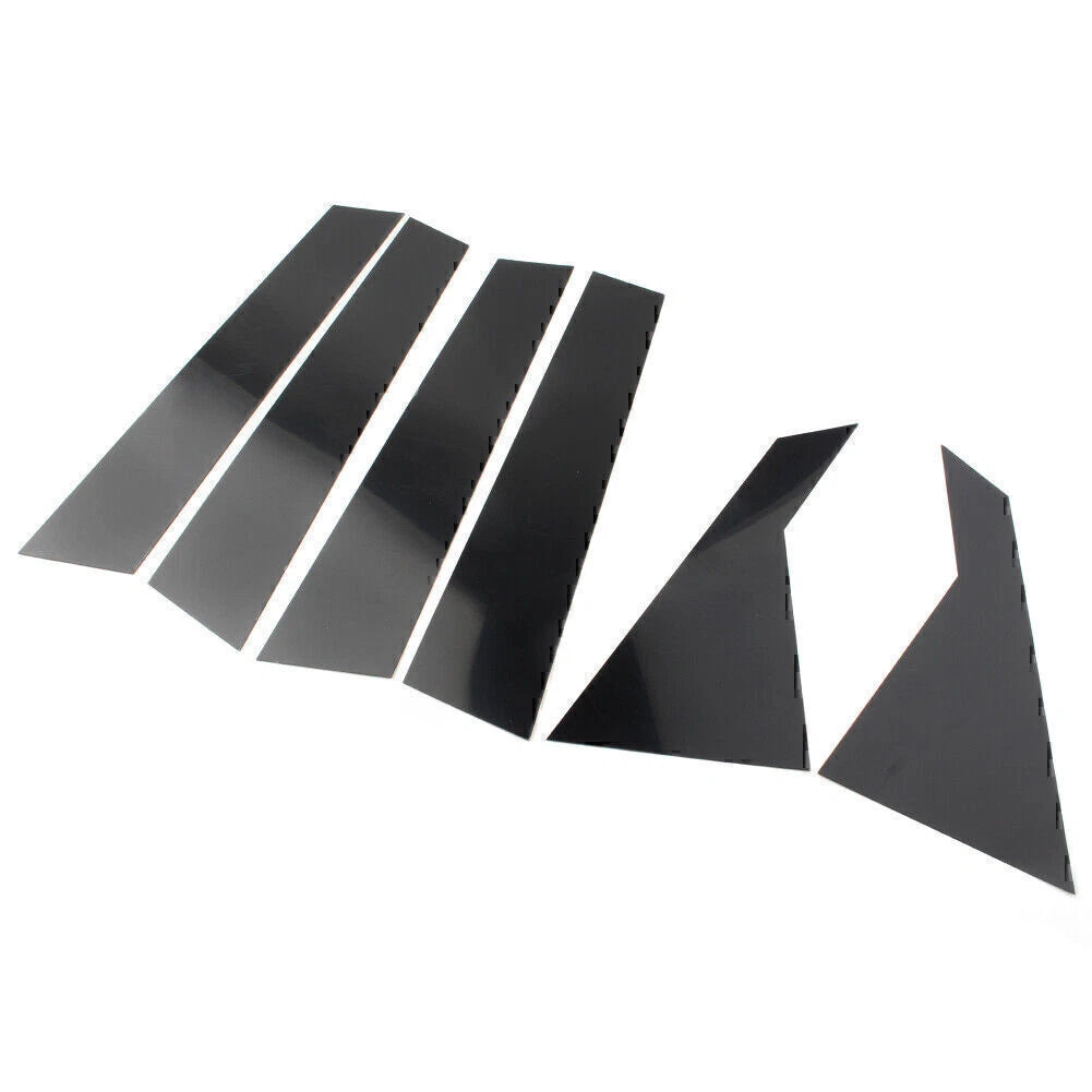 6 x Gloss Black Pillar Post Trim for Kia Forte (2019-2023)