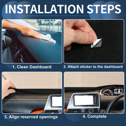 Dashboard Cover Mat for Toyota Sienta 2016-2024 Black 1 Set