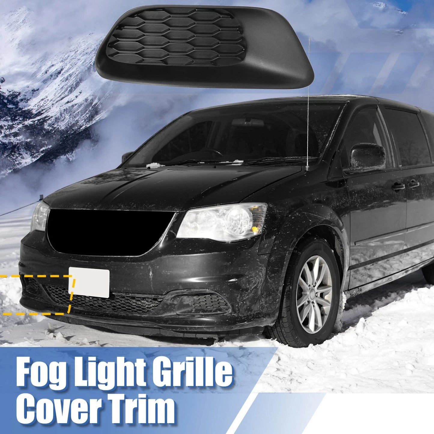 Front Left Fog Light Grille Cover for Dodge Grand Caravan (2011-2020)