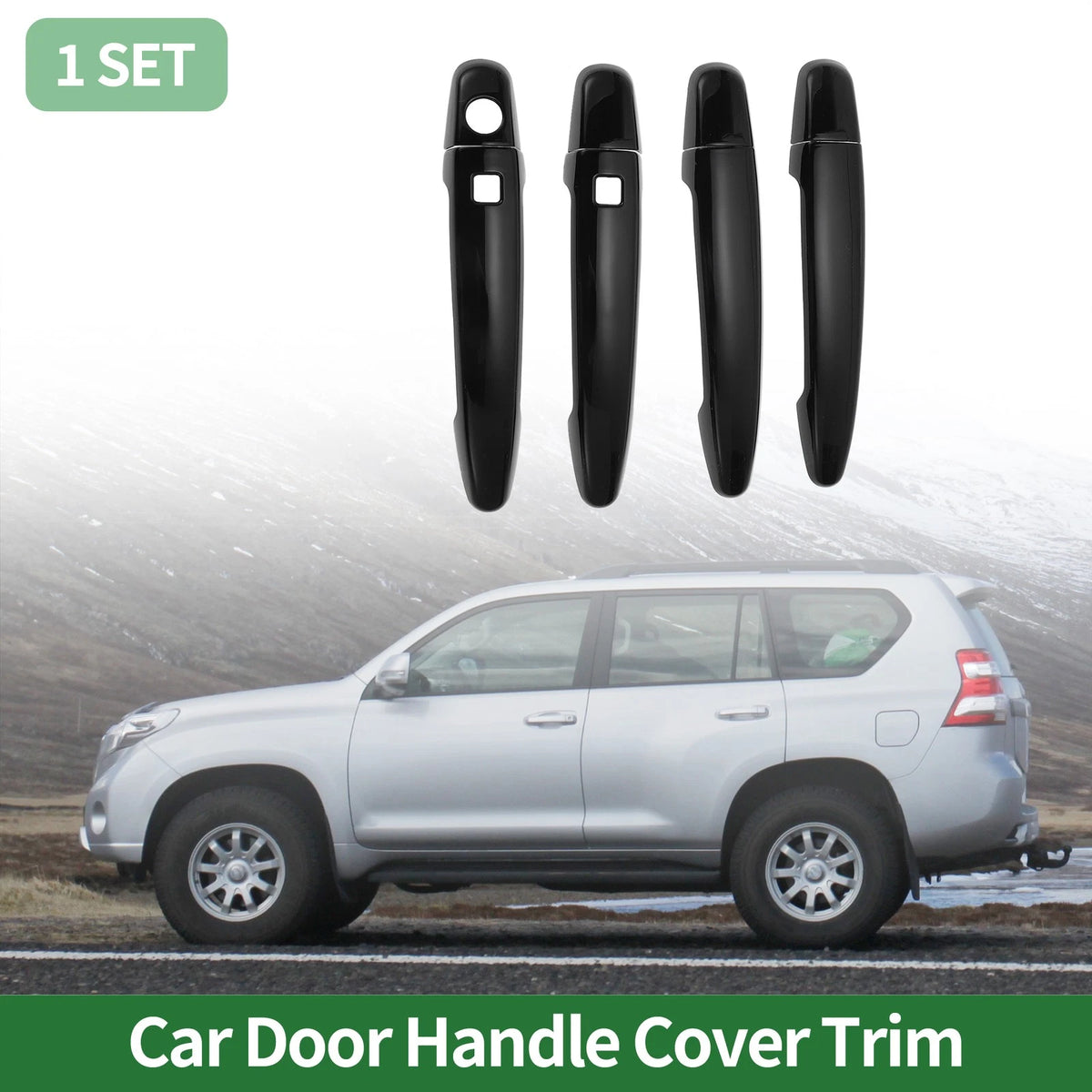 Black Door Handle Cover Trim for Toyota Highlander (2008-2013)
