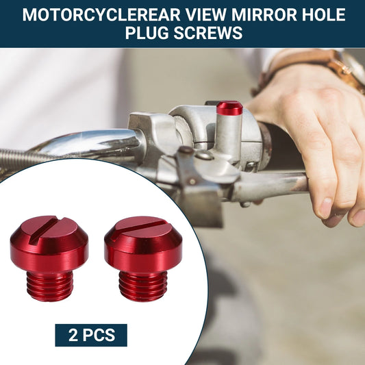 Motorcycle Rear View Mirror Screws 2 x M10x1.25 Red for Motorcycle