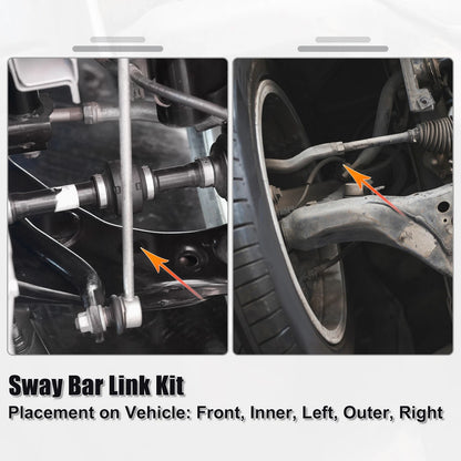 6 Pcs Front Sway Bar Links & Tie Rod Ends for Toyota
