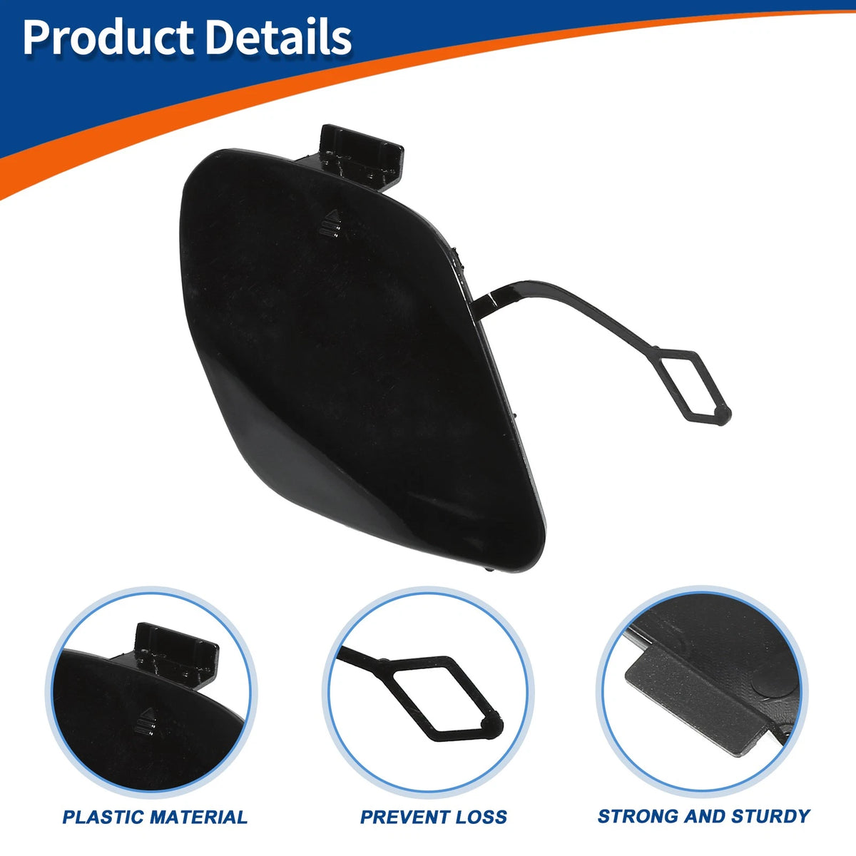 Bumper Tow Hook Cover for Mercedes W222 (2014-2020) - Obsidian Black