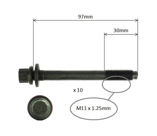 Cyl Head Bolt Set for Mitsubishi Lancer CH Outlander ZF 2.4L MIVEC (2007–2012)
