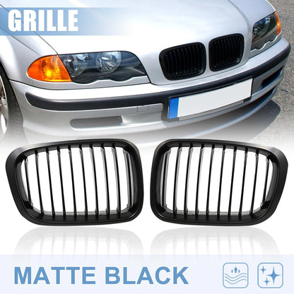 Matte Black Front Upper Kidney Grille for BMW 325i 330i (2006-2013)