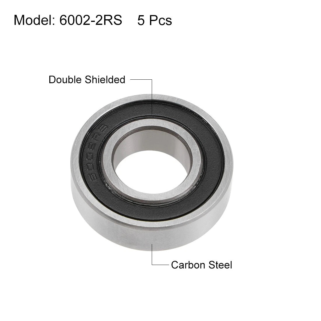 Ball Bearings 15x32x9mm Z2 Double Shielded Carbon Steel 5pcs