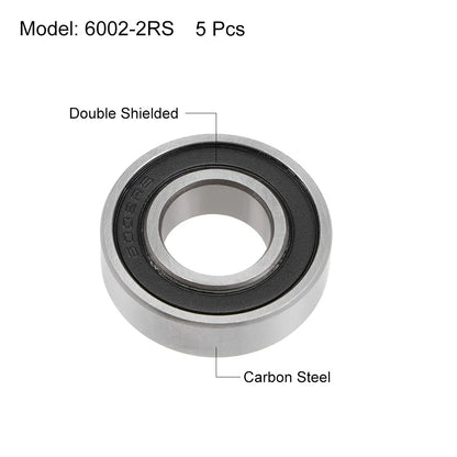Ball Bearings 15x32x9mm Z2 Double Shielded Carbon Steel 5pcs