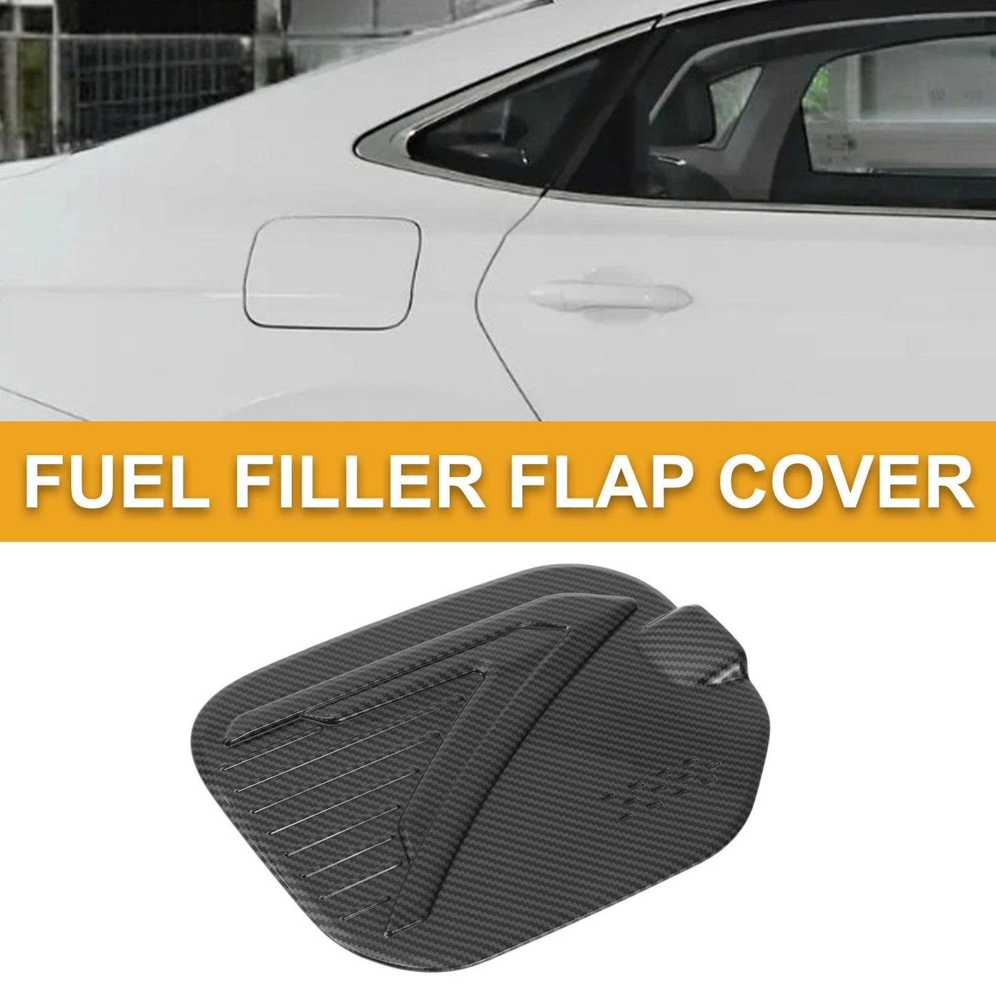 Fuel Tank Door Cap for Ford F-150 2022-2025 Gas Tank Flap Carbon Fiber Black