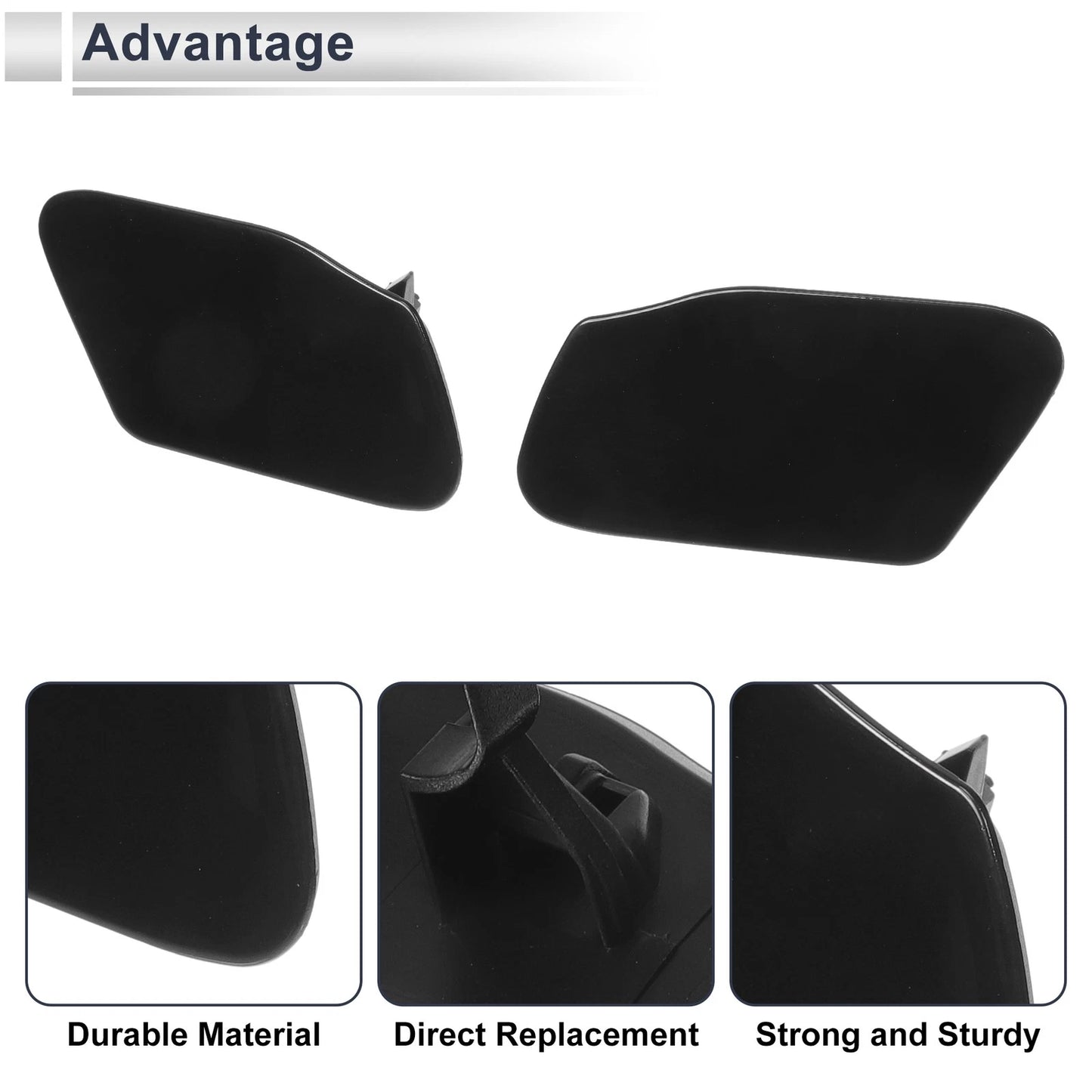 Washer Nozzle Cover Cap for BMW X3 (2004-2010) - Front Left Right, Black