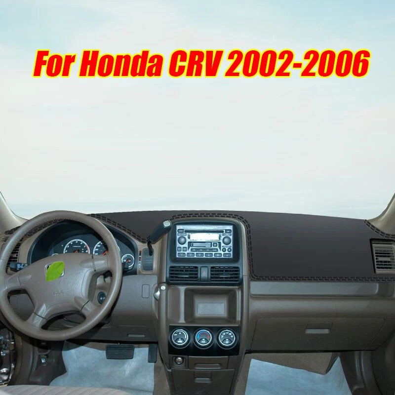 Black Leather Dashboard Cover Pad Mat for Honda CR-V (2002–2006)