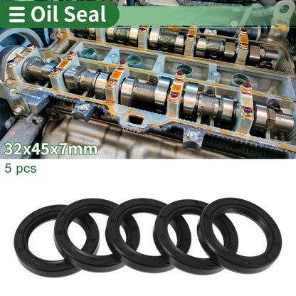 Oil Seal 32x45x7mm Black 5 x Seal Ring for Make Model