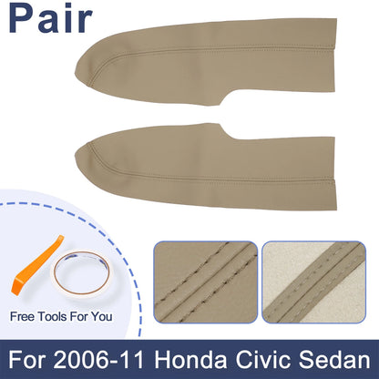 Beige Front Door Armrest Covers  for Honda Civic Sedan (2006-2011)
