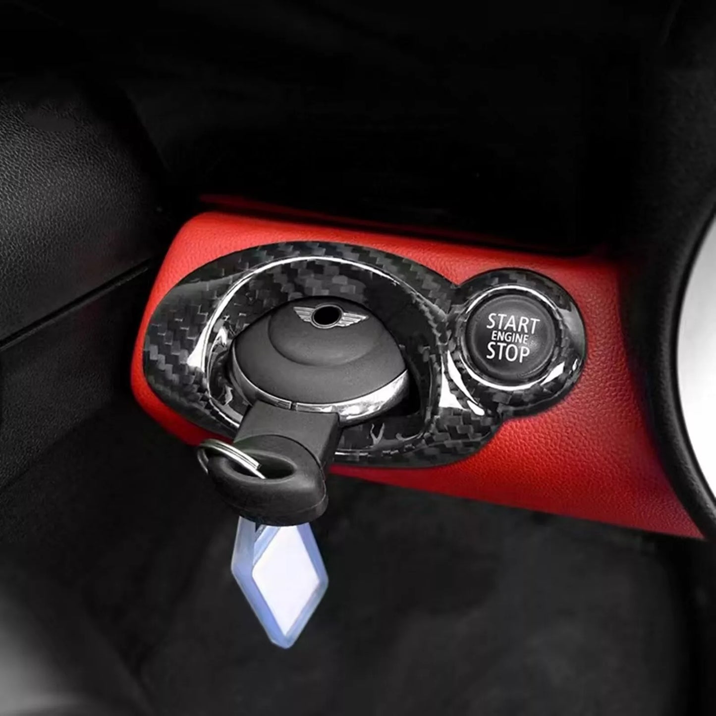 Carbon Fiber Key Panel Cover for MINI R55 R56 R57 (2006-2013)