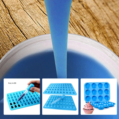 Silicone Liquid Rubber Mould Making Kit 100:3 Mix - 1Kg, 2Kg, 5Kg, 10Kg Blue
