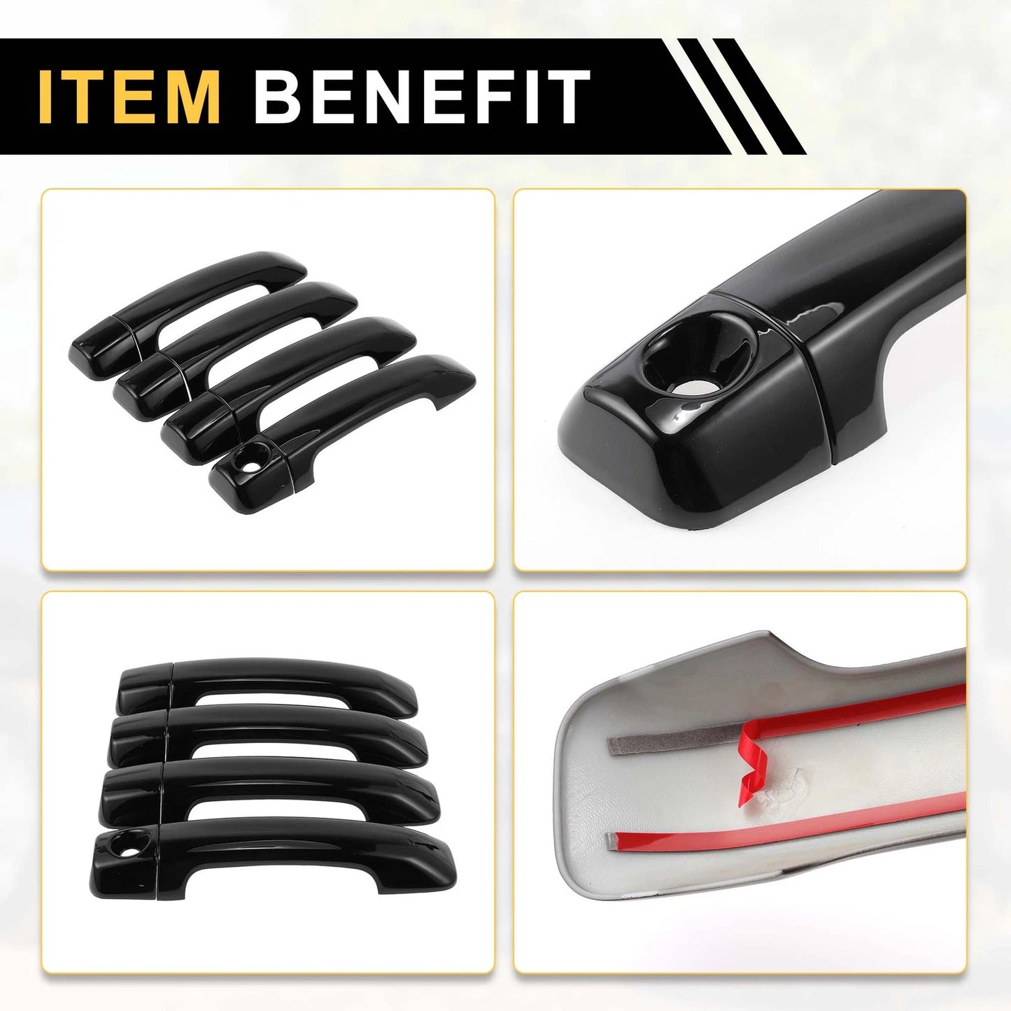 4pcs Door Handle Covers for Toyota Tundra (2007-2020) - ABS Black