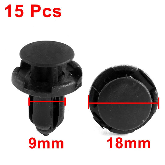 15 Pcs 9mm Plastic Rivets Fasteners for Honda Bumper Mudguard