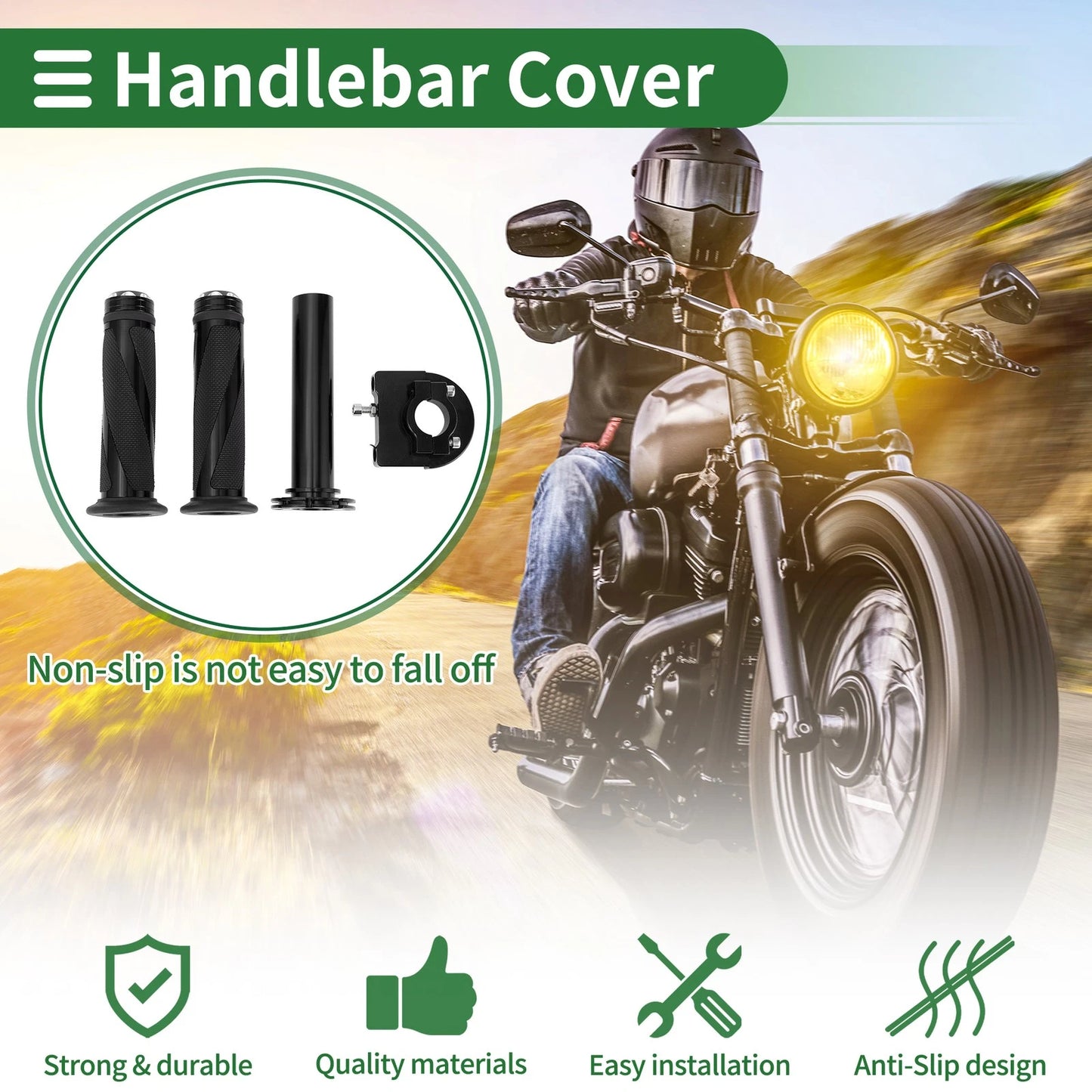Hand Grips Cover Diamond Twill Pattern for Motorcycle