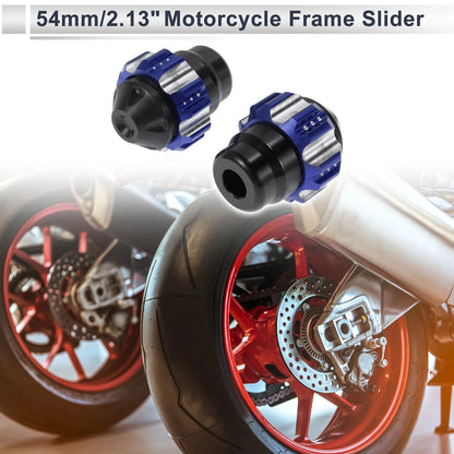 0.59" Aluminum Alloy Plastic Motorcycle Slider Frame 2 x Blue for Make Model