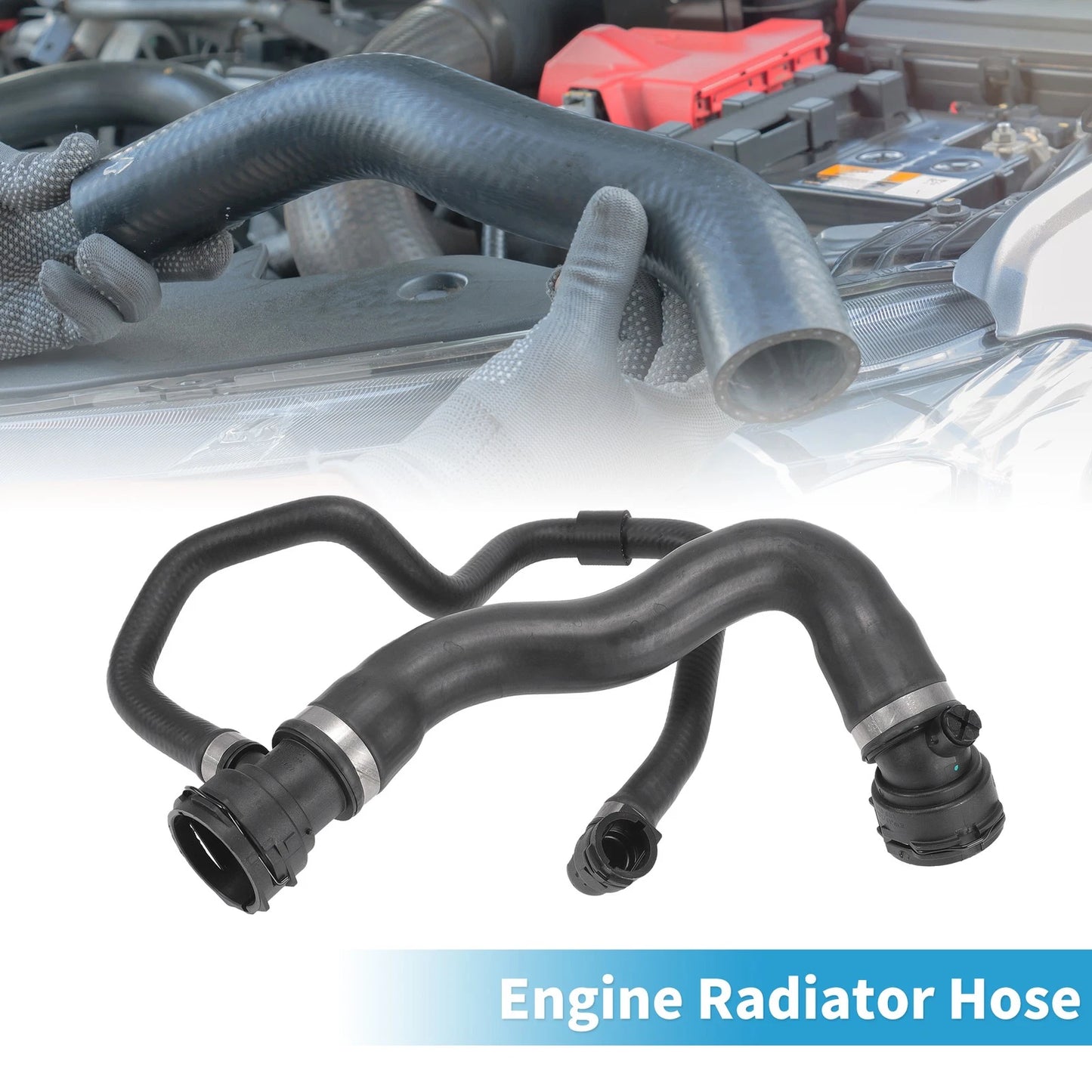 Radiator Hose for BMW 528i 2.0L (2012-2016) Rubber Black 1 x Piece