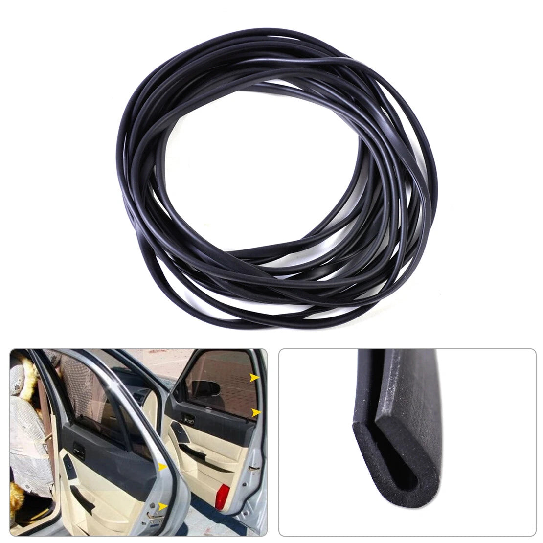 Flexible Door Glass Rubber Weatherstrip U Channel Seal for Car (20ft)
