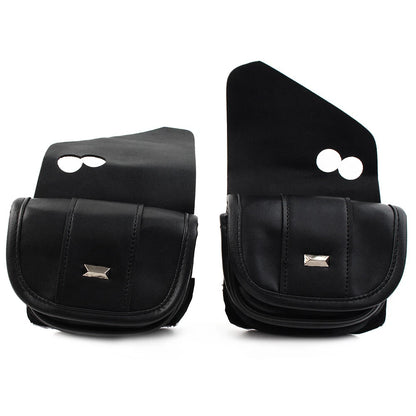 Black Dual Pouches Windshield Bags for Harley Touring Street Glide Special (2014-2023)