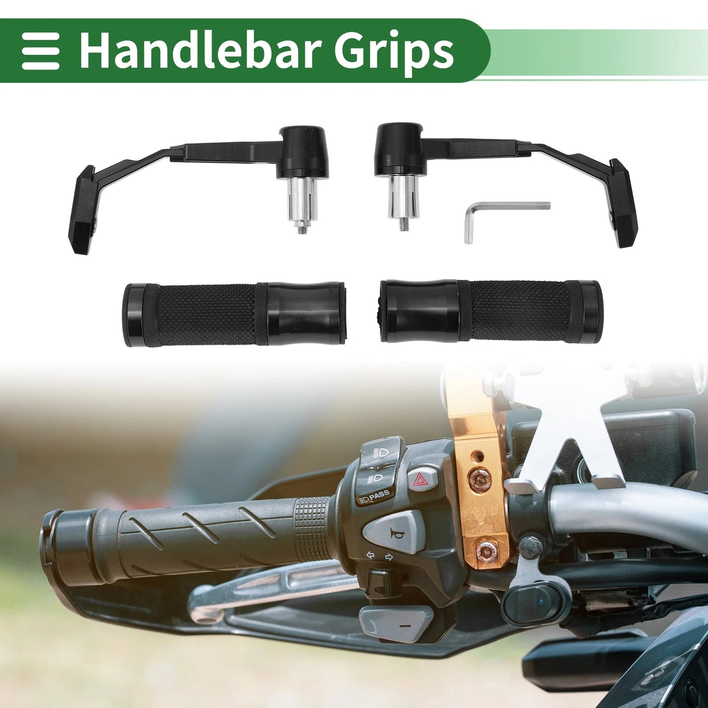 7/8" 22mm Motorcycle Hand Grips Cover Handlebar Cover Aluminum Alloy
