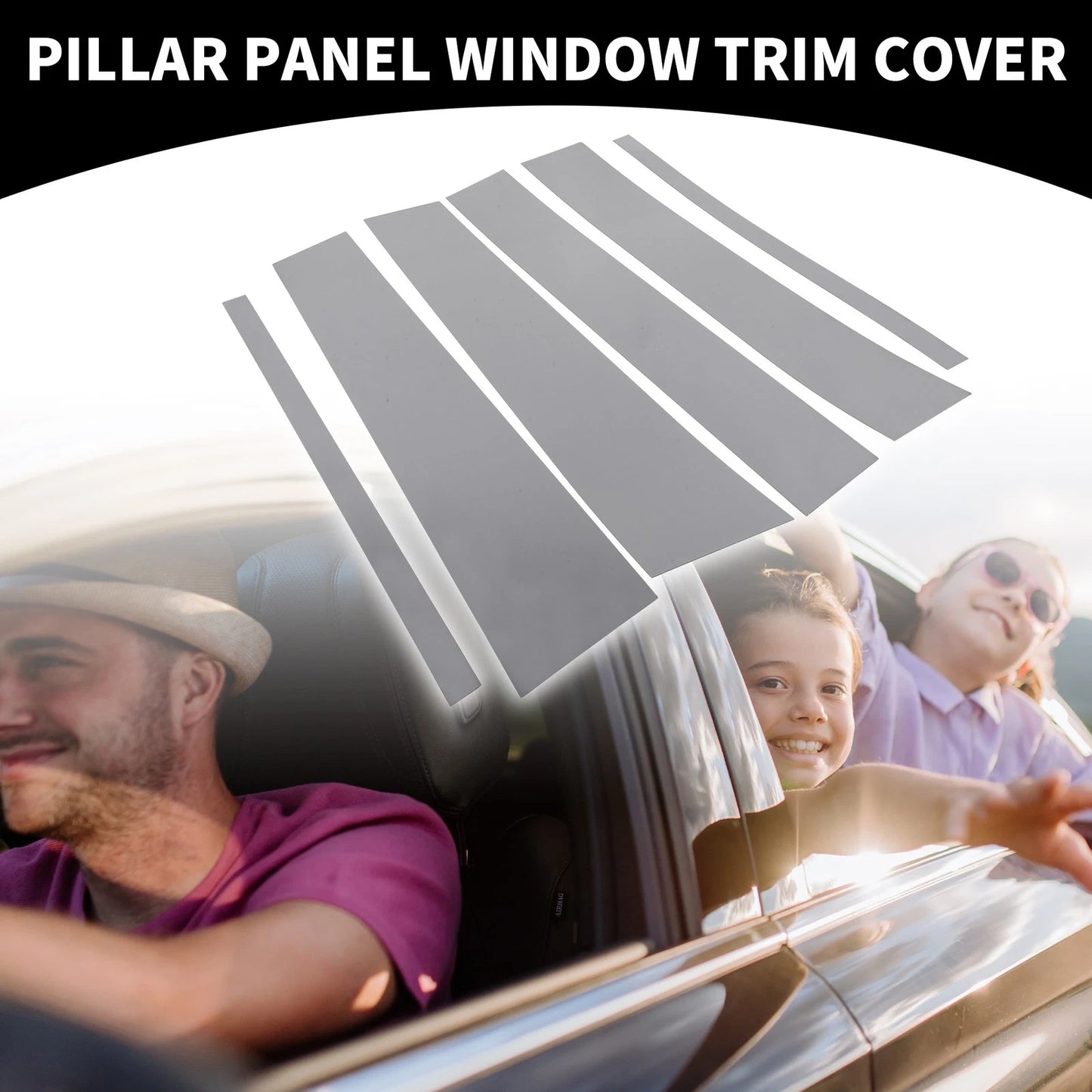 6 x Car Pillar Window Trim Covers for Nissan Titan (2004-2015) Chrome Silver