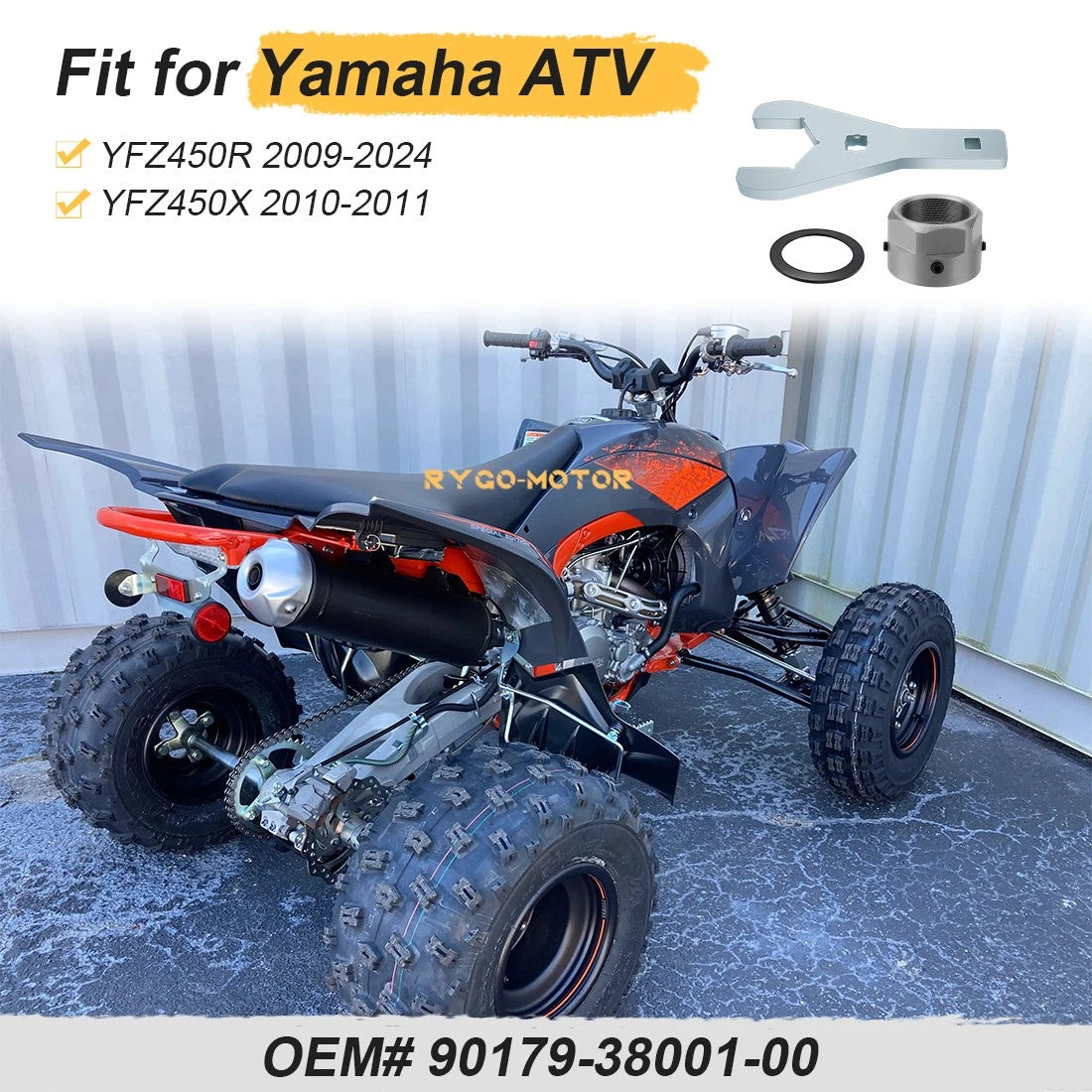 Rear Axle Lock Nut & 46mm Wrench Tool for Yamaha YFZ450R (2009–2024)