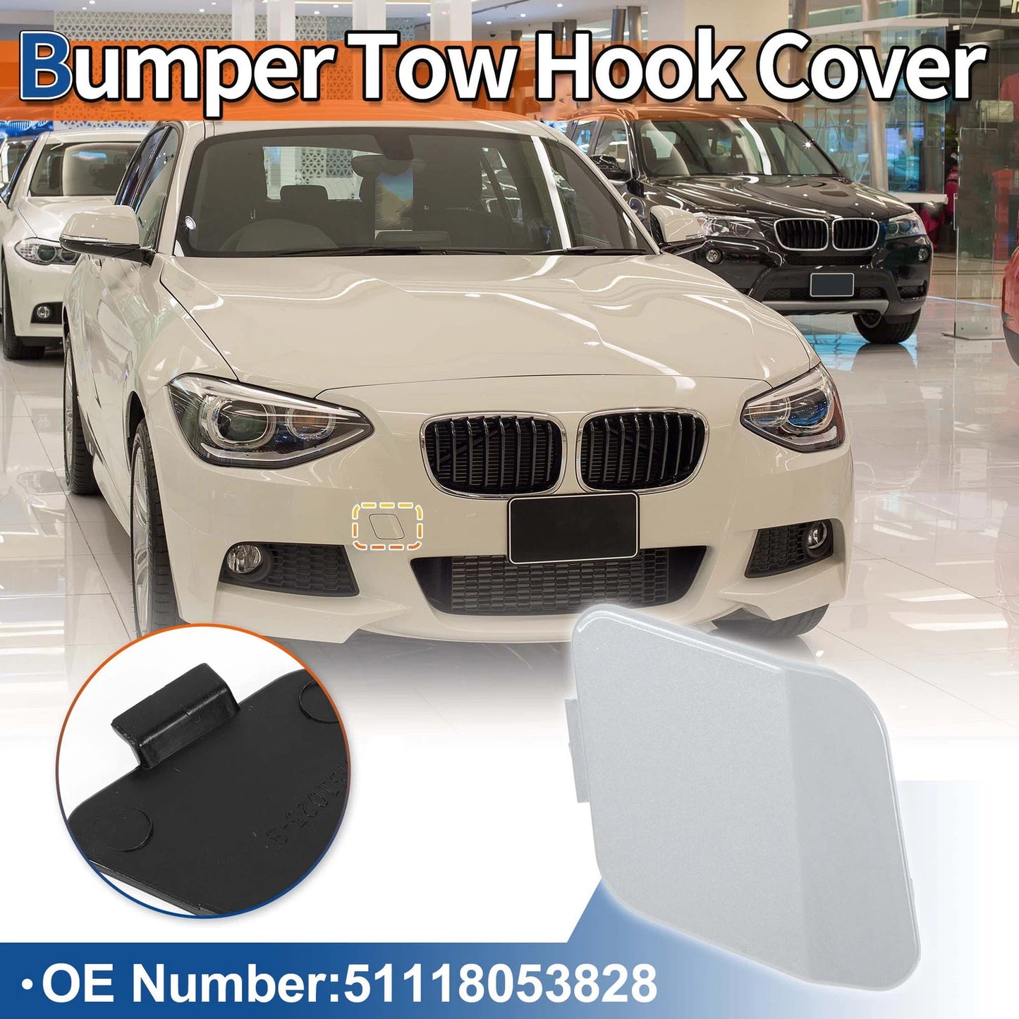 Tow Hook Cover for BMW 114i (2012-2014) - Ice Silver
