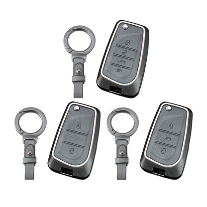 Key Cover Case with Key Fob for Toyota RAV4, Camry, C-HR, Hilux (2016-2023)