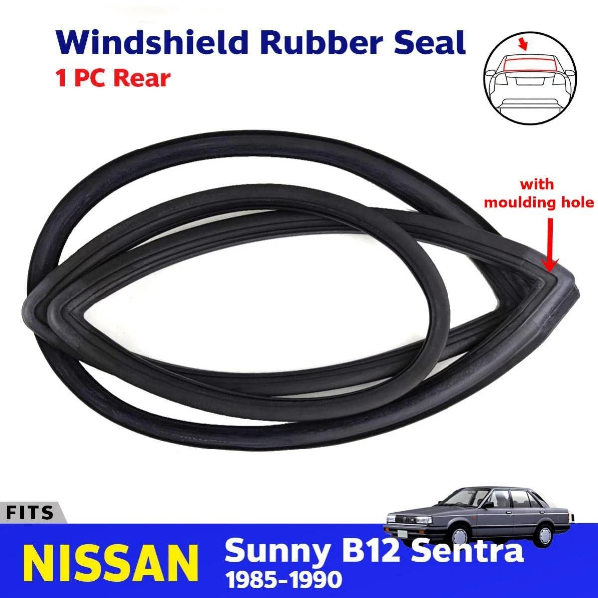 Windshiled Weatherstrip Rubber Rear Fits Nissan Sentra Sunny B12 4D SED 1985-90