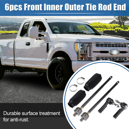 6 x Front Inner Outer Tie Rod End Links Kit for Ford Mustang (2005-2010)