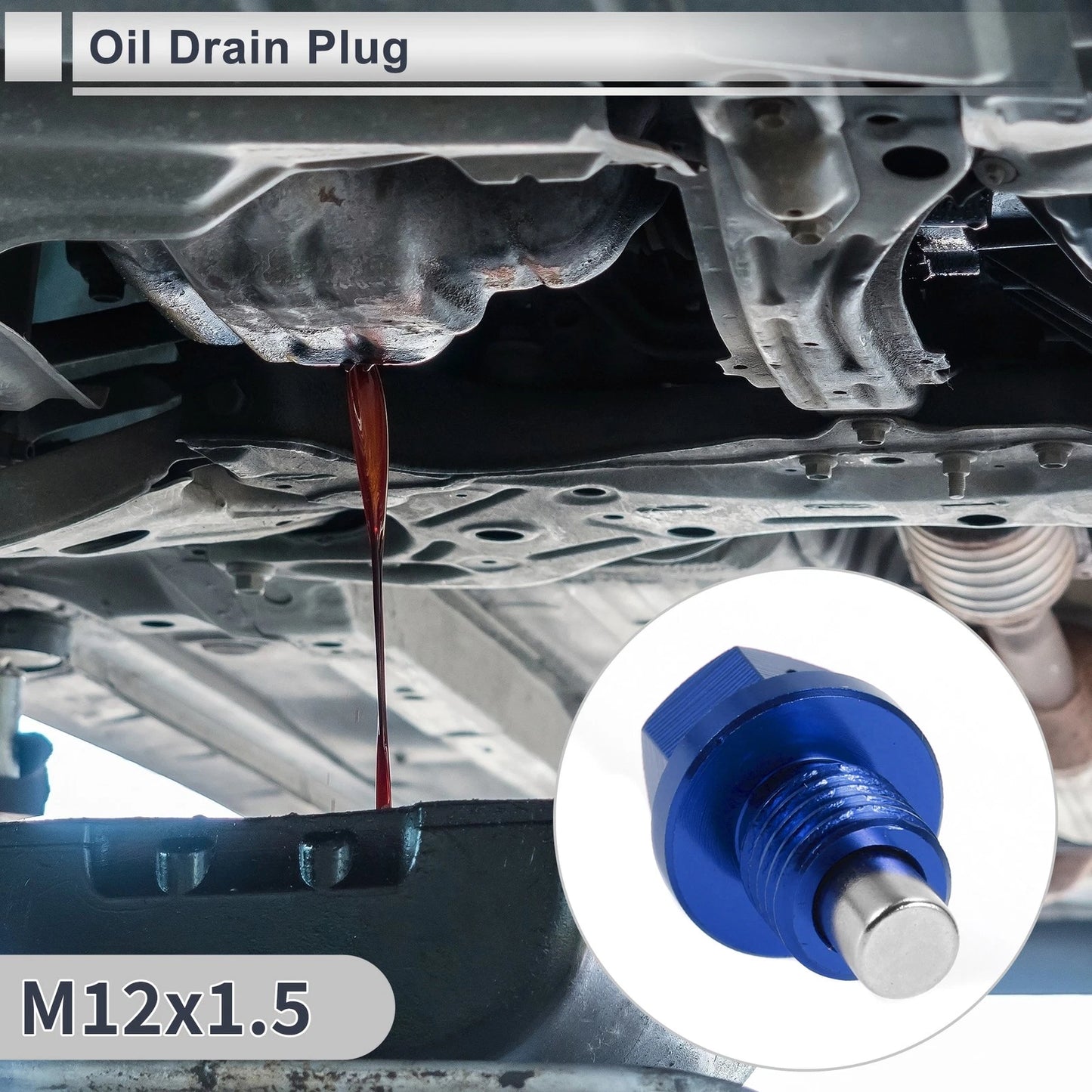 1 Set M12x1.5 Engine Oil Drain Plug with Gasket for Car Motorcycle Boat Blue