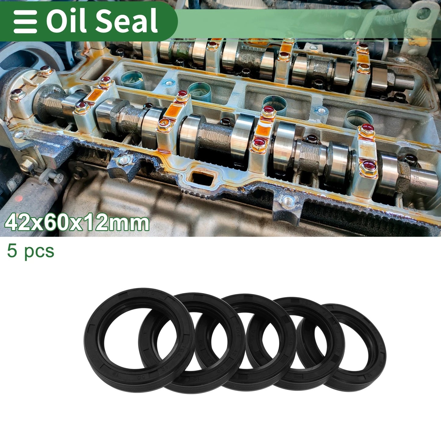 Oil Seal / 42x60x12mm / Rotary Shaft Seal NBR Rubber Black for Make Model