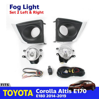 Fog Lamp Spot Light Complete Set Fits Toyota Corolla Altis E170 SED 2014-19 D05