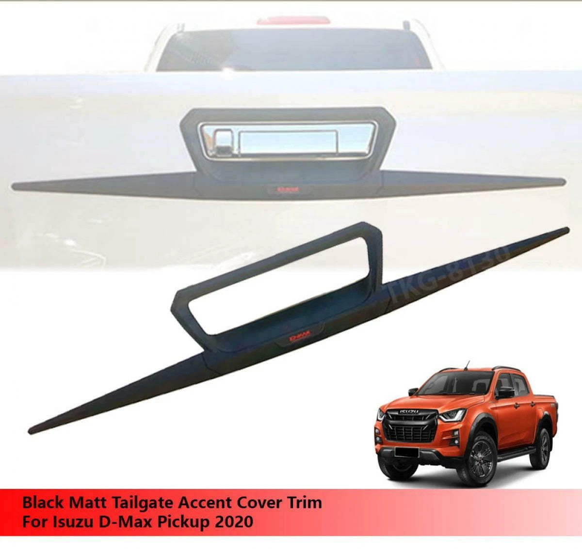 Black Matt Tailgate Accent Cover for Isuzu D-Max Dmax (2020)